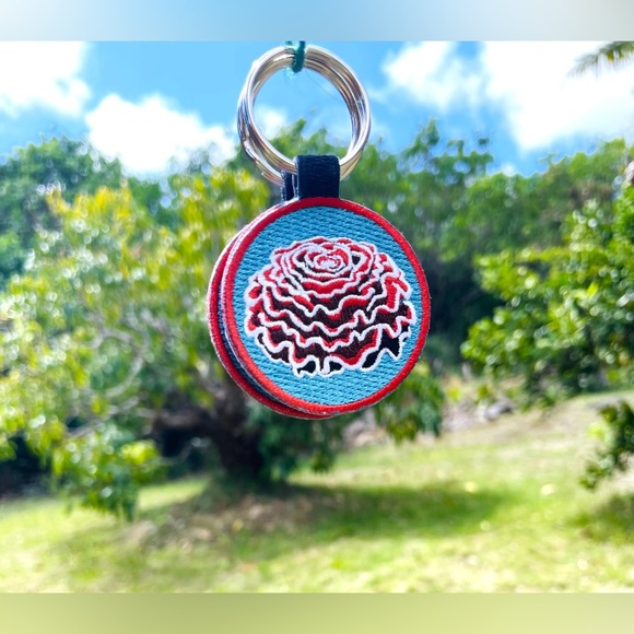 Other - Coral Bloom Embroidered Keychain *NEW*